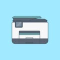 Realistic printer vector icon illustration