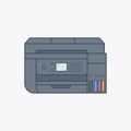 Realistic printer vector icon illustration