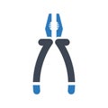 Pliers tool flat vector icon