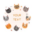 Cute background for text with cats.