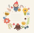 Gnome cute children`s character Royalty Free Stock Photo