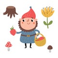 Gnome cute children`s character Royalty Free Stock Photo