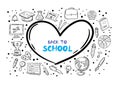 Back to School Hand Drawn Doodle set. simple and trendy Sketching Royalty Free Stock Photo