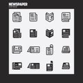 BLACK NEWSPAPER ICONS PACKS