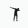 Dab goal celebration back view - soccer goal celebration silhouette - shot,