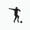 Dribble with pace in soccer - silhouette flat illustration