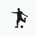 left footed fast and power shot - silhouette illustration 