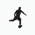 right footed fast and power shot - silhouette illustration