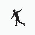 Aero plane goal celebration - silhouette soccer goal celebration Royalty Free Stock Photo