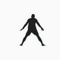 Yes celebration after score goal - silhouette flat illustration