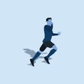 J mask goal celebration - two tone flat illustration isolated on white - soccer goal celebration