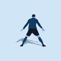 Yes celebration after score goal - two tone flat illustration