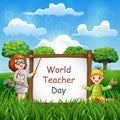 World Teachers Day with a teacher and student