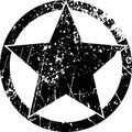 Usa us army star logo with grunge effect