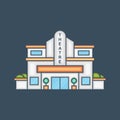 Theatre Building Vector Icon Illustration