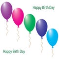 Beautiful design of birth dey balloons Royalty Free Stock Photo