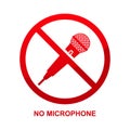 No microphone sign isolated on white background