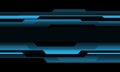 Abstract Blue black cyber geometric banner design modern technology futuristic background vector