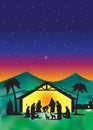 Nativity scene of Jesus silhouette Royalty Free Stock Photo