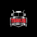 Generic trailer truck logo illustration idea Royalty Free Stock Photo