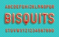 Bisquits alphabet font. Cartoon letters and numbers with jam covering. Royalty Free Stock Photo