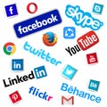 Social Network Icons. Isolated on white background. Royalty Free Stock Photo
