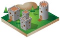 Isometric medieval castle buiding set Royalty Free Stock Photo