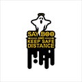 Say boo and keep safe distance Royalty Free Stock Photo