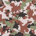 Seamless digital camouflage pattern. Green, brown forest soldier camo. Military camouflage texture. Vector Royalty Free Stock Photo