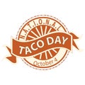 National Taco Day Sign and Stamp Royalty Free Stock Photo