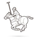 Horses Polo player sport cartoon graphic vector