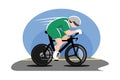 Time trial road cycling sport cartoon icon vector illustration Royalty Free Stock Photo