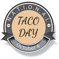 National Taco Day Sign and Badge Royalty Free Stock Photo