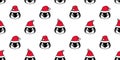 Penguin seamless pattern Christmas vector Santa Claus snowflake birthday scarf isolated repeat wallpaper tile background cartoon i Royalty Free Stock Photo