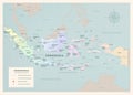Large Vintage Detailed Vector Map of Indonesia with 34 Provinces Royalty Free Stock Photo