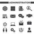 Set Of 16 Administrator Icons Royalty Free Stock Photo