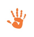 Orange hand print