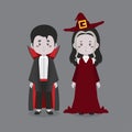 Couple Character Wearing Halloween Costum Royalty Free Stock Photo