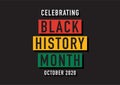 Celebrating Black history month October 2020 vector illustration