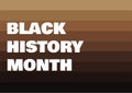 Black History Month text with skin tones background vector Royalty Free Stock Photo