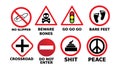 Set of traffic sign illustration Royalty Free Stock Photo