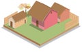 Isometric Barn and Farm House
