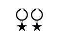 Black Star Earring Vector Design