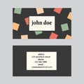 Vintage business card design with cubes style