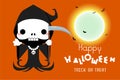 Halloween Cute cartoon grim reaper character