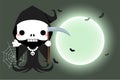 Halloween Cute cartoon grim reaper character