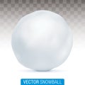 Vector snowball isolated on background.