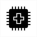 Computer cpu icon vector. computer cpu with health icon. solid style icon vector concept Royalty Free Stock Photo