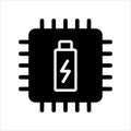 Computer cpu icon vector. computer cpu with battery power icon. solid style icon vector concept Royalty Free Stock Photo