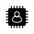 Computer cpu icon vector. computer cpu with user icon. solid style icon vector concept Royalty Free Stock Photo